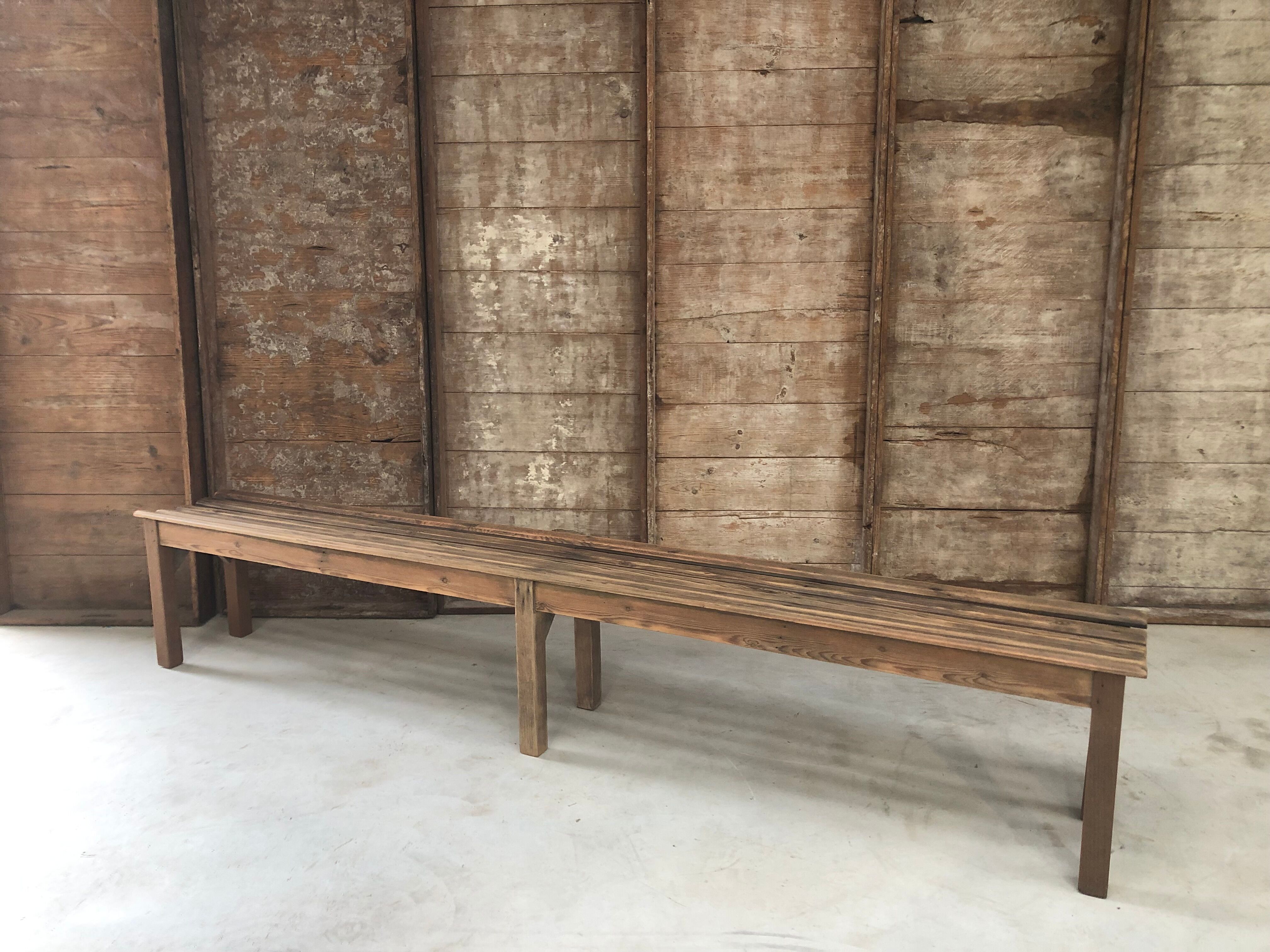 Slatted bench