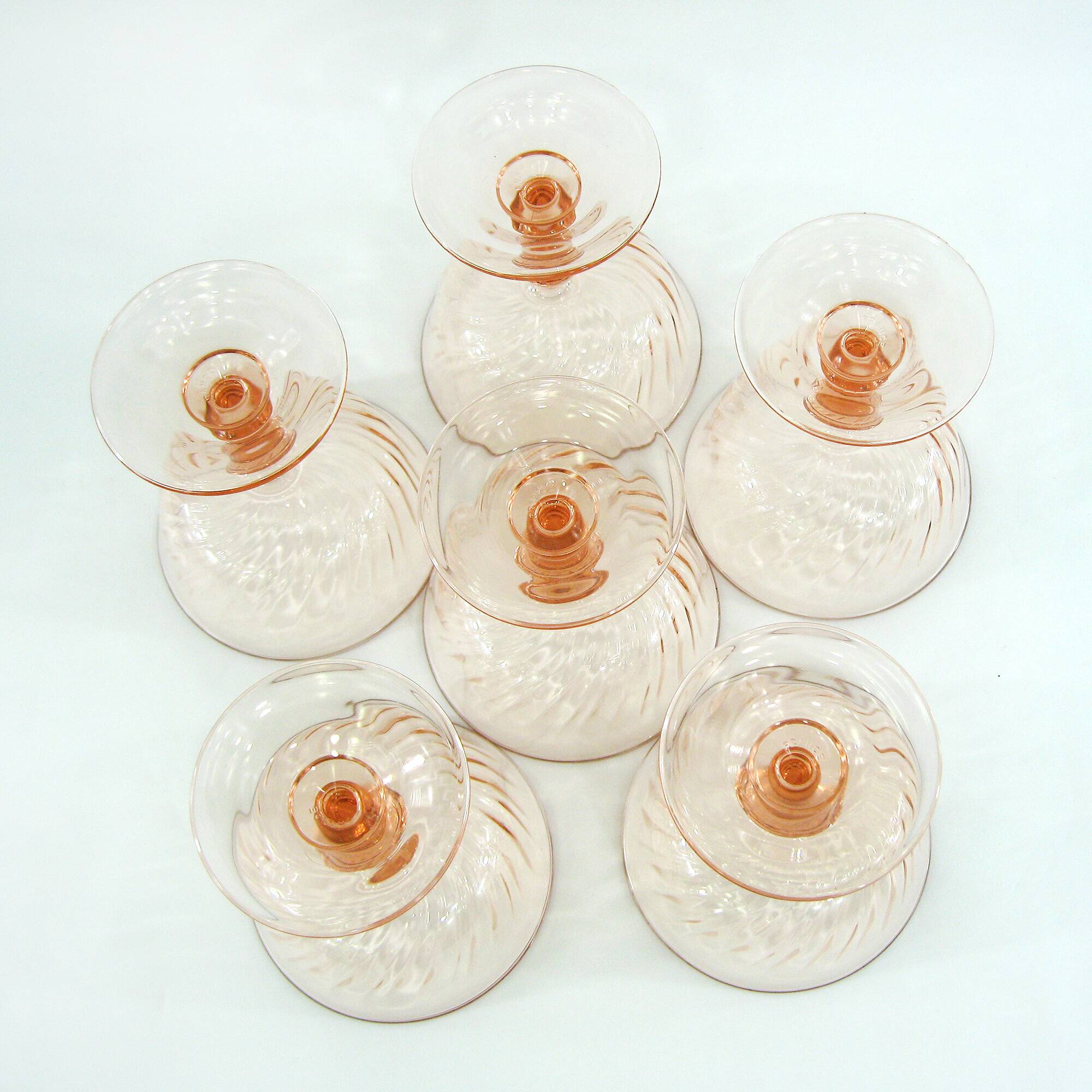 6 Rosaline Luminarc Arcoroc champagne glasses - vintage 80s