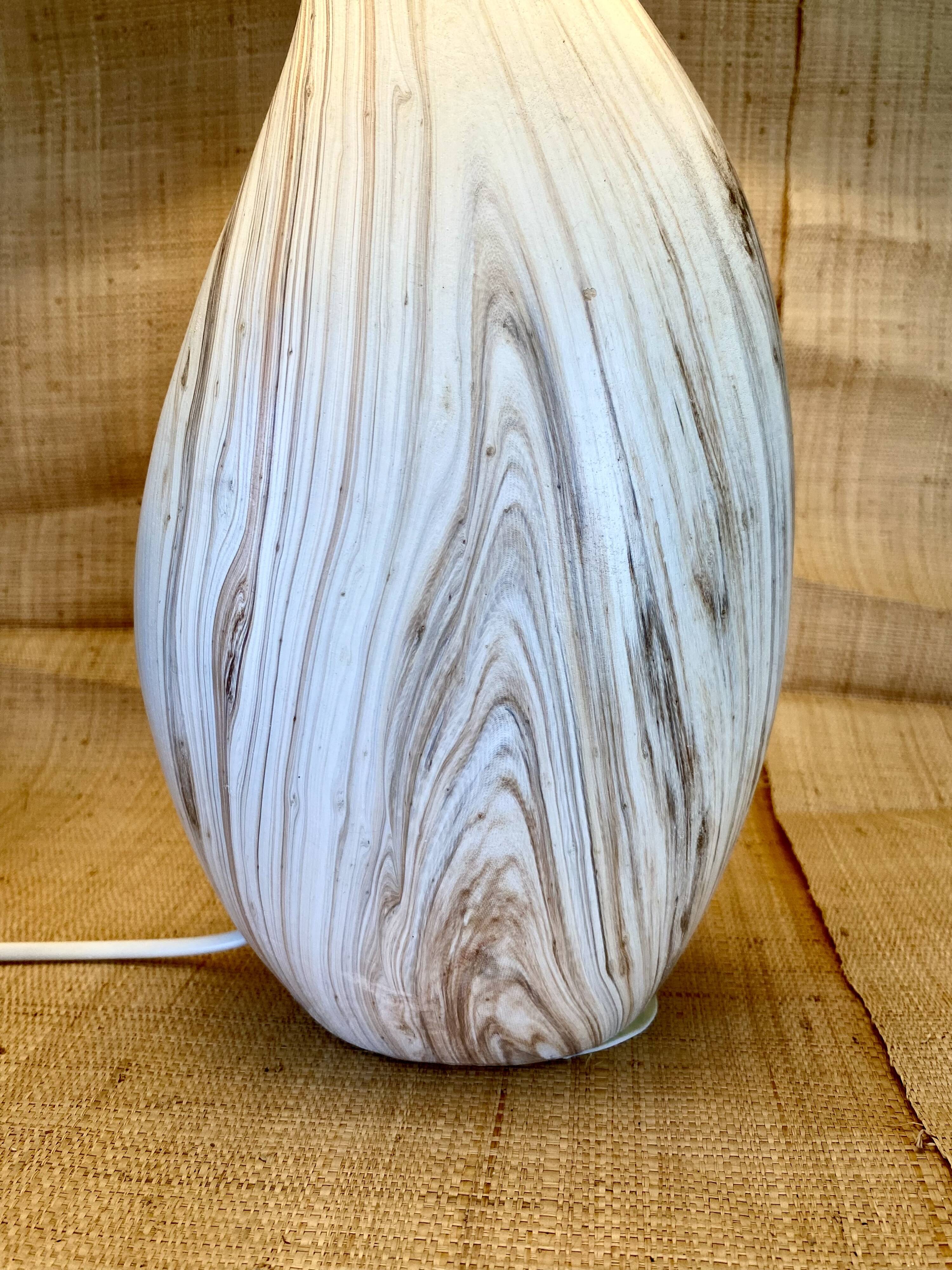 Ceramic lamp, 2M fabric cable, cotton shade