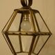 Chandelier lantern brass hexagonal vintage glass plates