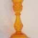 Set of 2 orange glass candle holders
