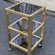 Vintage Hollywood Regency dessert table in gilded brass from the 1960s.