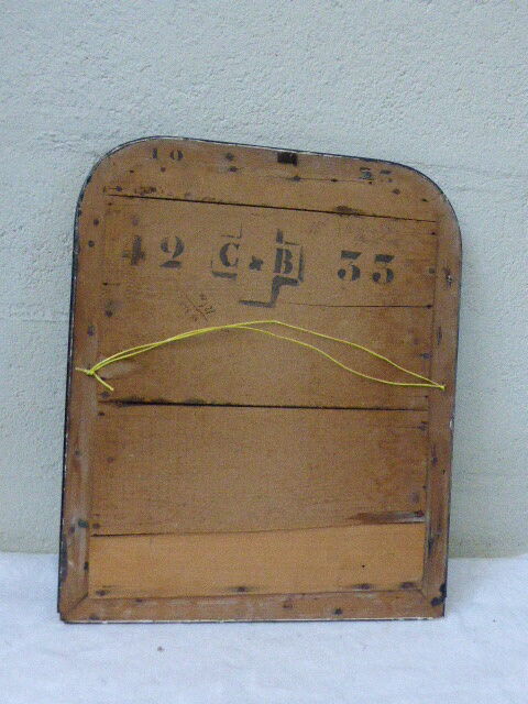 Napoleon III style mirror, wood and plaster wood back 31 x 41 cm.