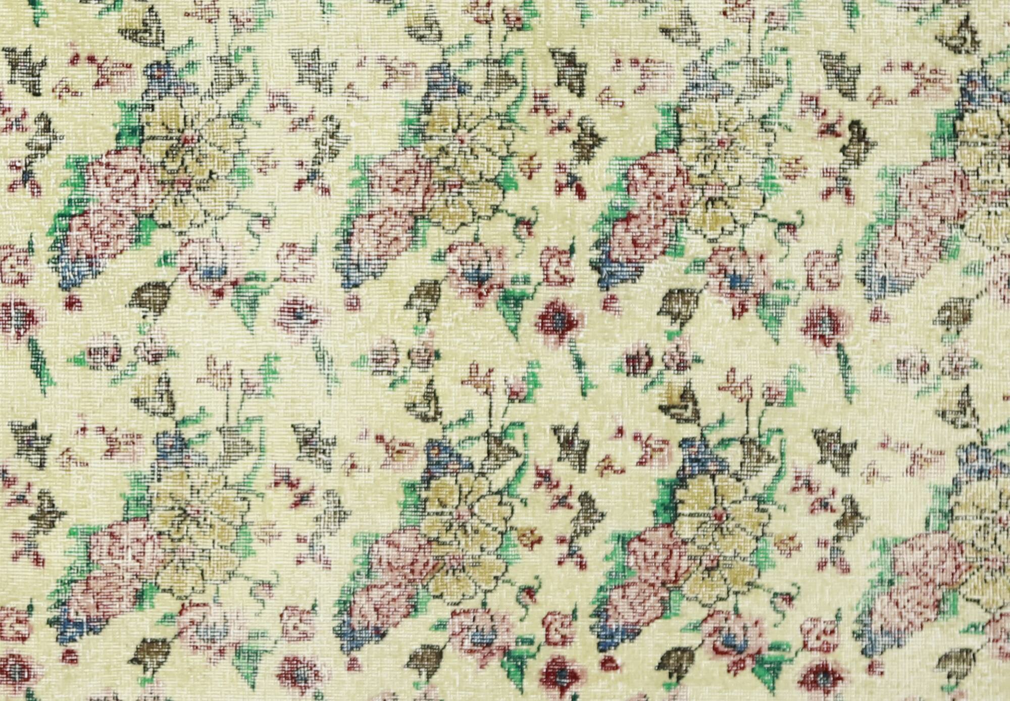 One-of-a-kind turkish handwoven vintage rug - rustic vintage charm 296x 150 cm