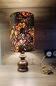 lampe bois tourné rustique chic, abat jour wax africain ethnique