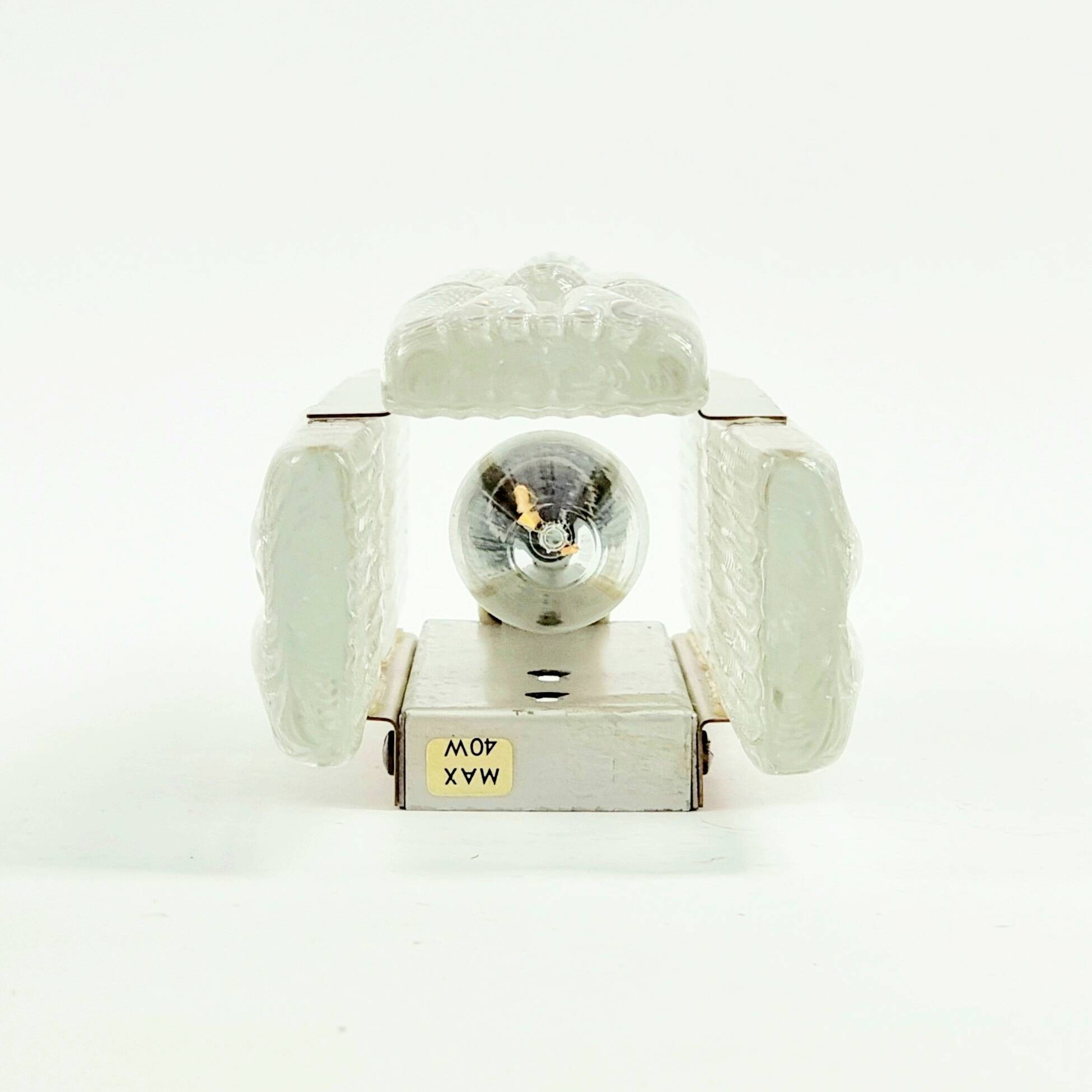 Danish Mid-Century Glass & Brass Aladdin Wall Light from Vitrika, 1960s/70s