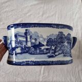 Large 20th century English glazed and enamelled earthenware planter