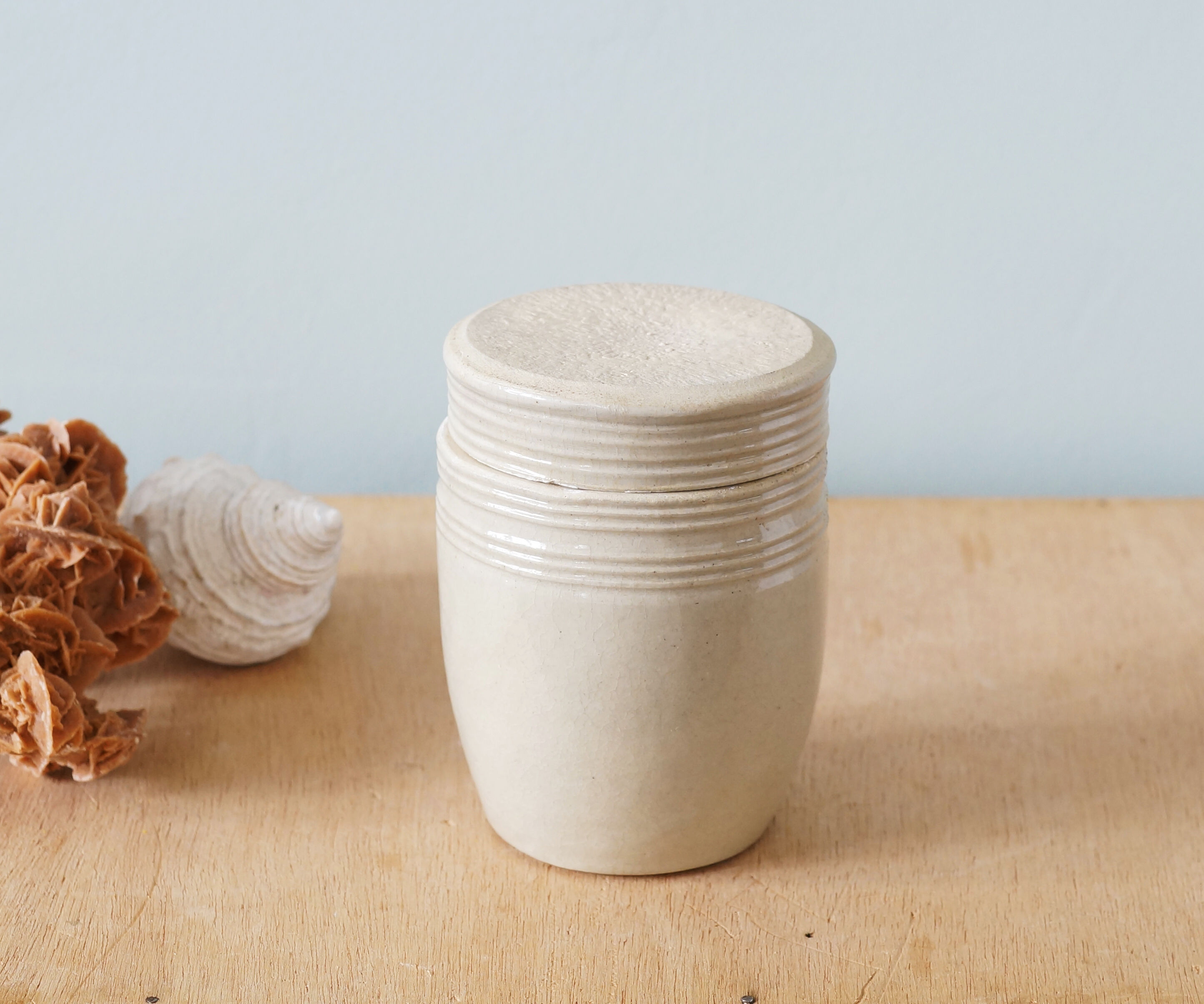 Creamy white stoneware box