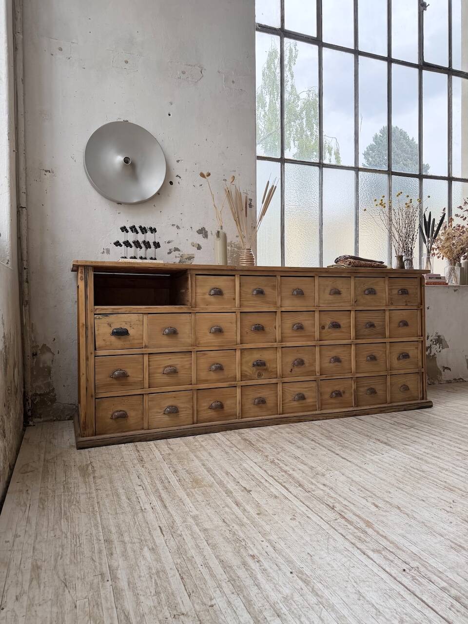 Meuble de métier pin XL années 50