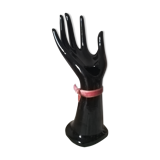 Baguier soliflore hand in black earthenware