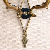 French antique bronze double Empire wall sconce with arrow and swan detail 4317.