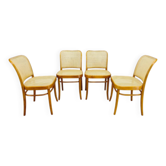 Set of 4 Bentwood Chairs No. 811 after Hoffmann, 1990s