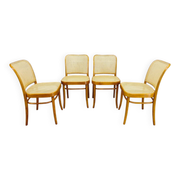 Set of 4 Bentwood Chairs No. 811 after Hoffmann, 1990s