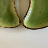 Set of 6 plates of green glazed earth Etienne Noël in Dieulefit 1950