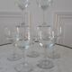 Set of 7 wine glasses engraved 50s