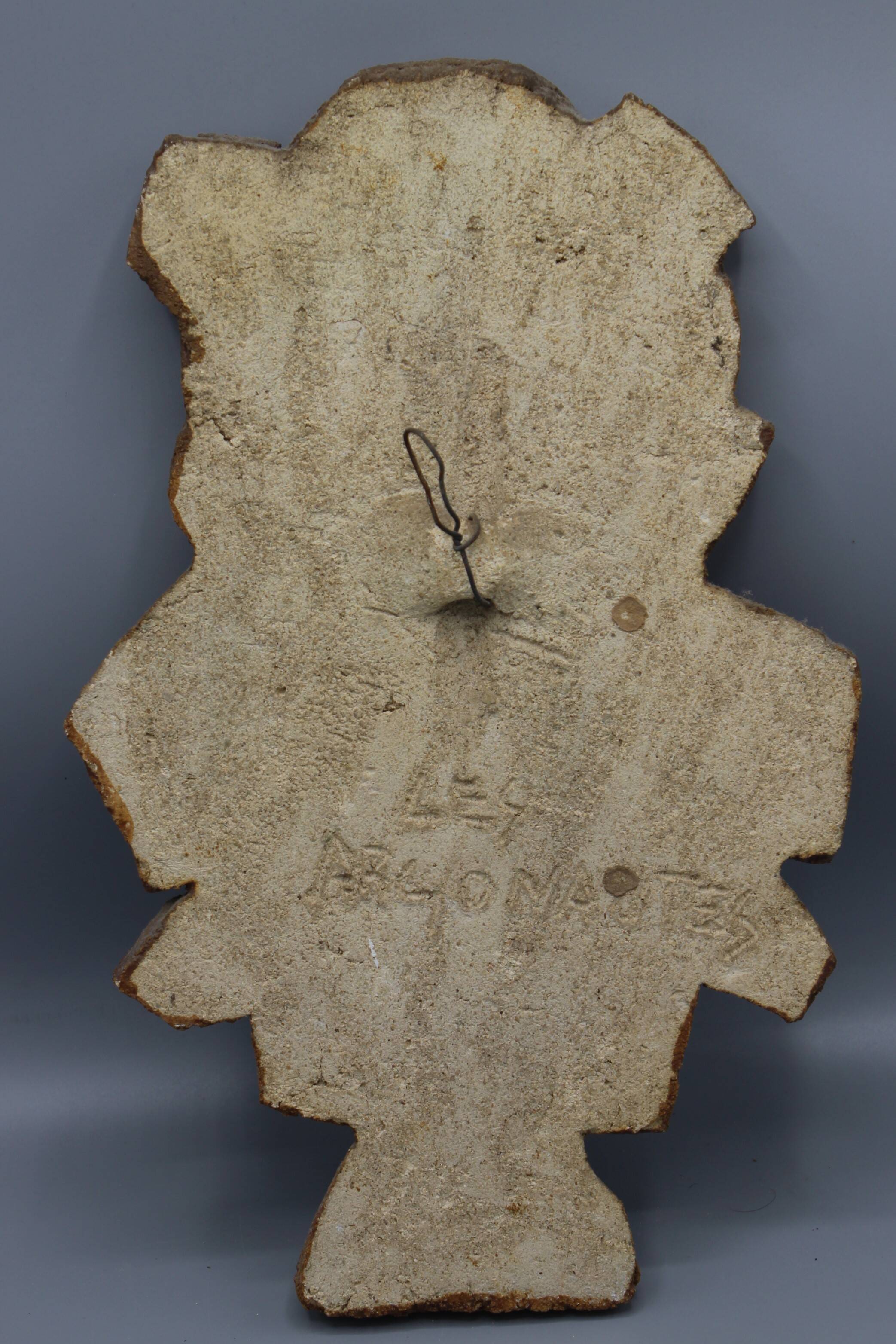 Enameled stoneware wall plaque - the argonauts - vallauris design circa 1950 1960