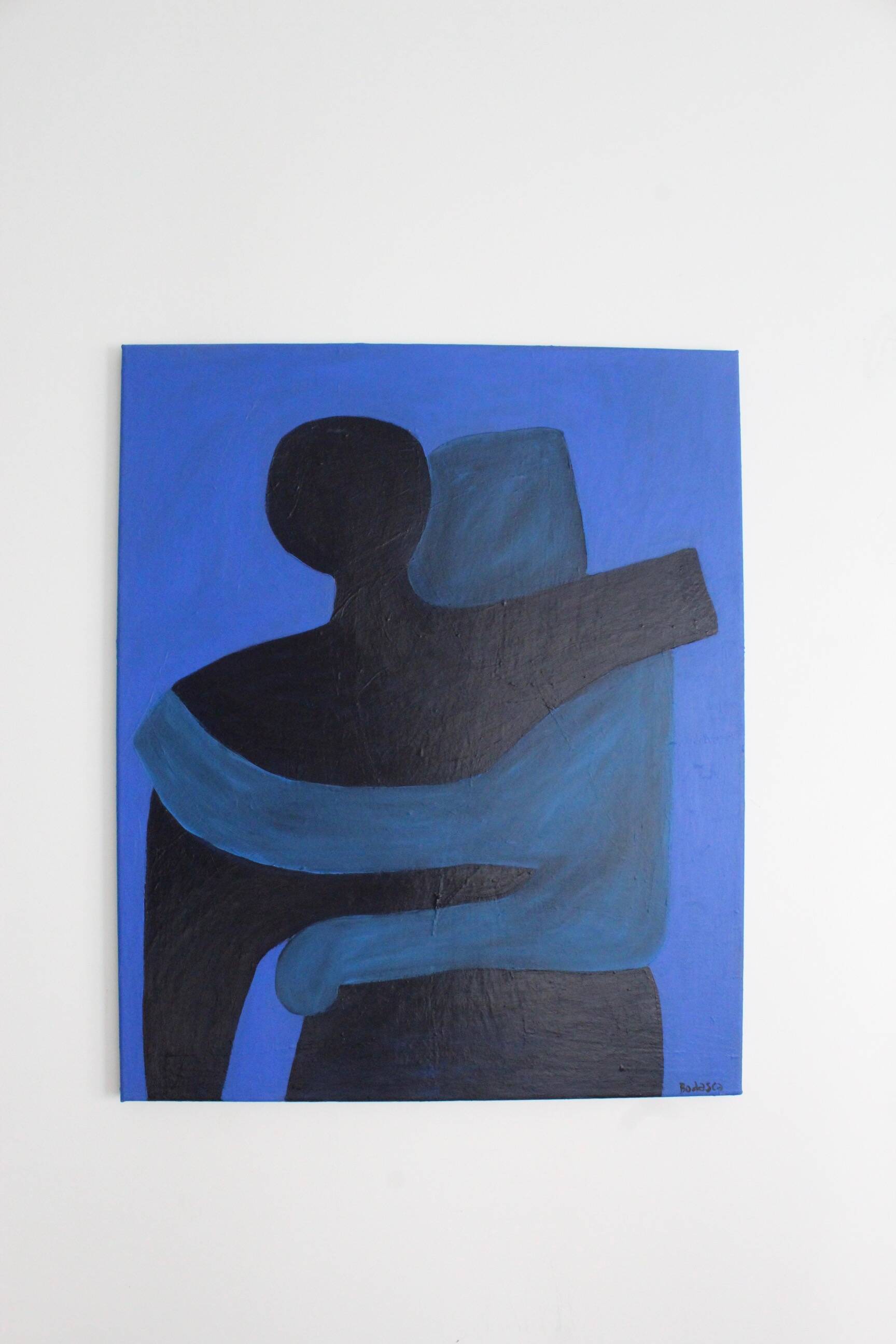 Abstrait figuratif contemporain "Can i hold you" 100x81cm