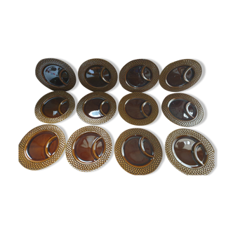 12 Digoin Saarguemines 70's compartment plates