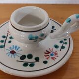 Vintage earthenware candle holder signed RP Vallauris