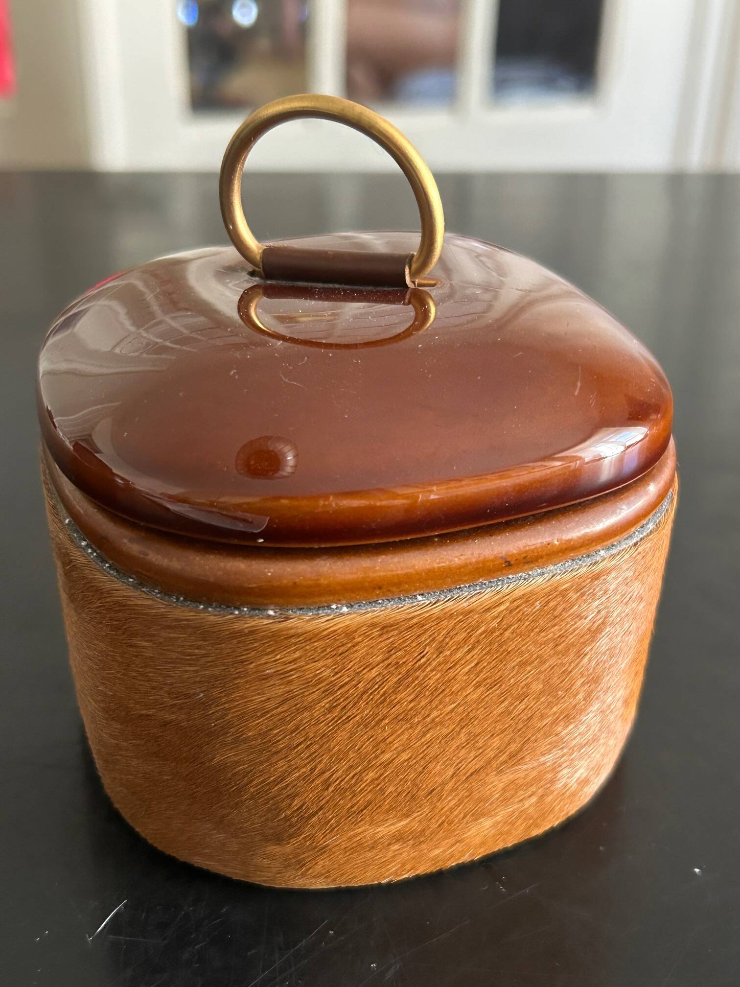 Longchamp leather and ceramic box