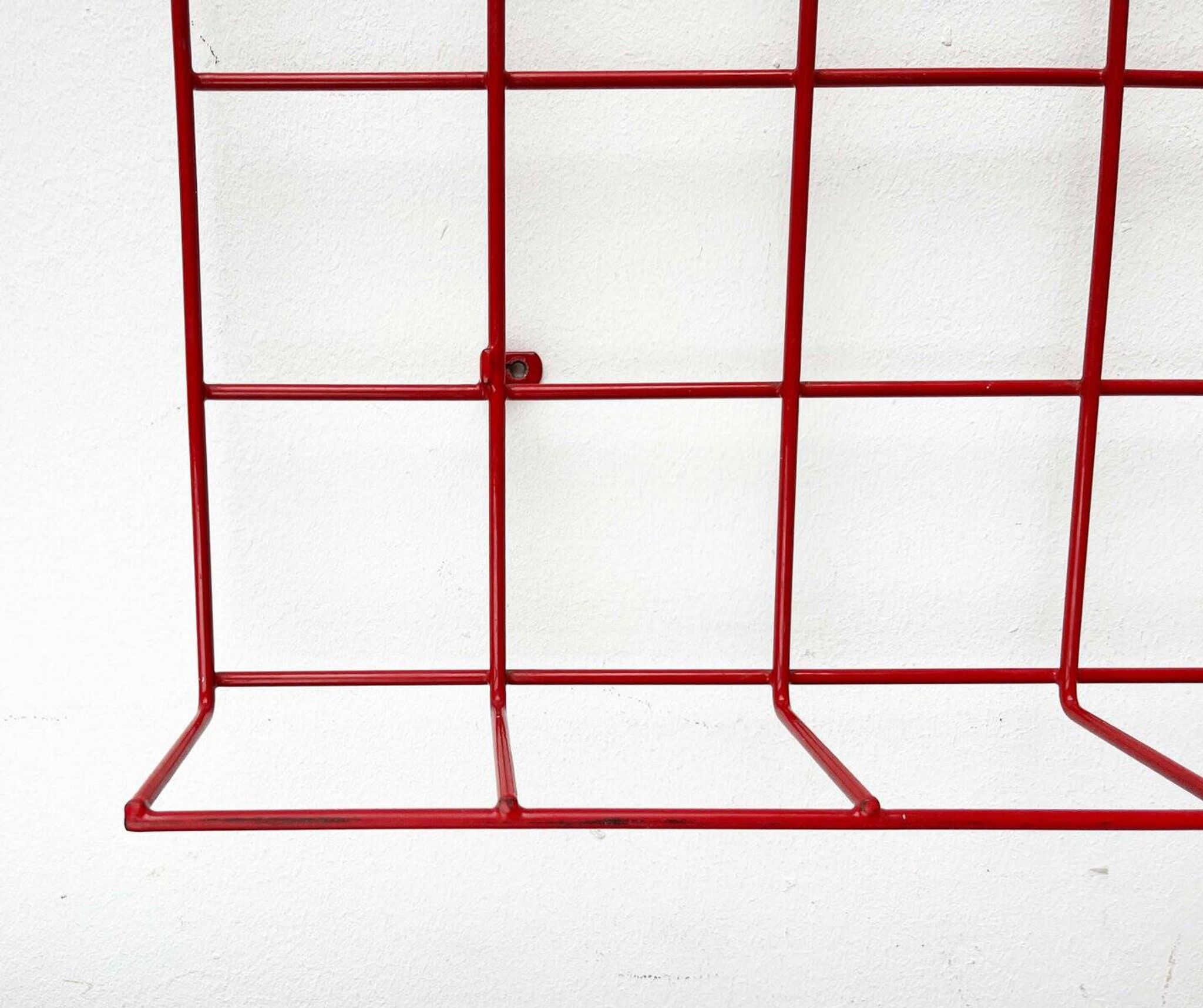 Red rope coat rack, modern German mid-century, 1960s.