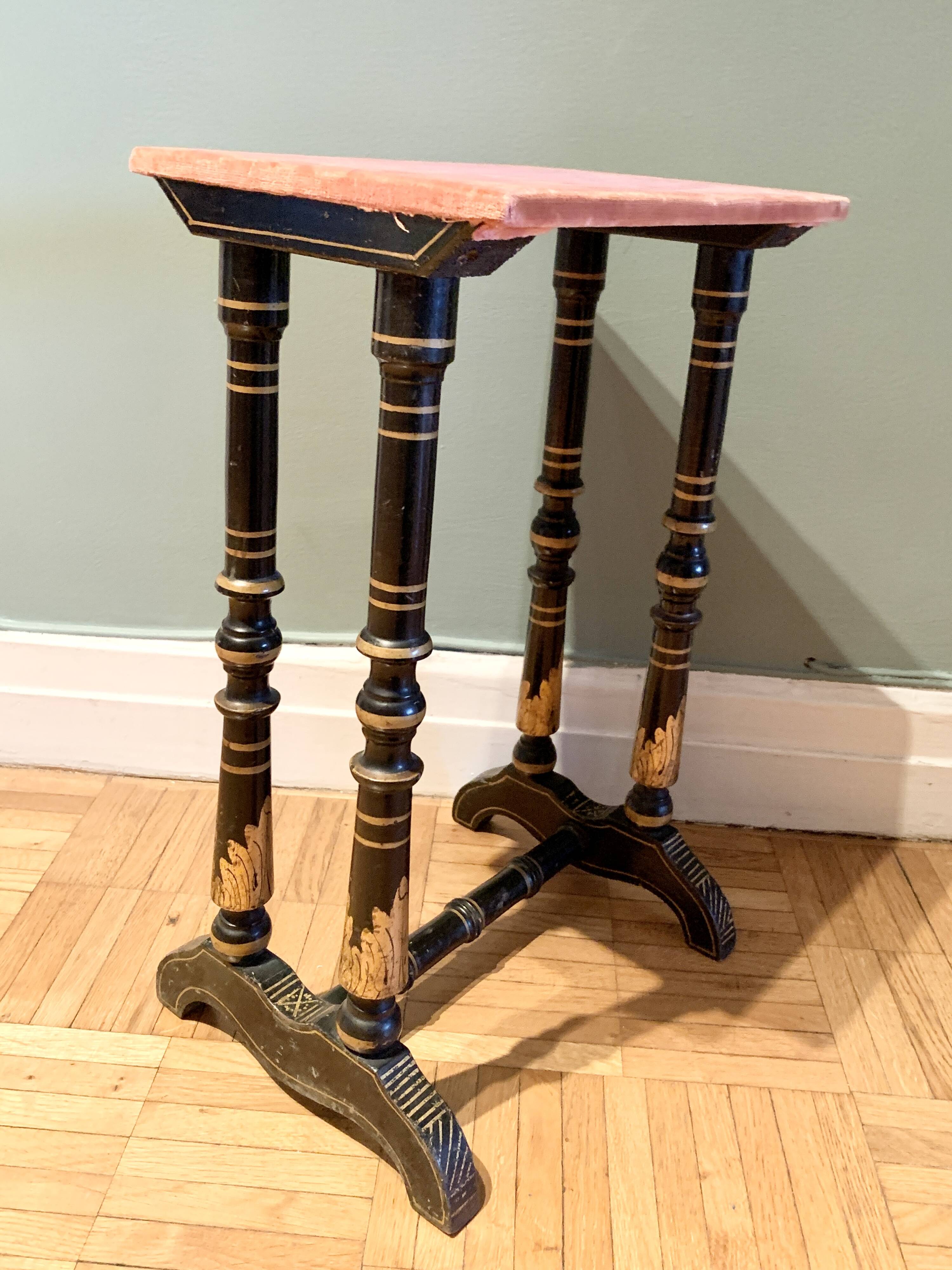 Napoleon III lacquered wooden side table