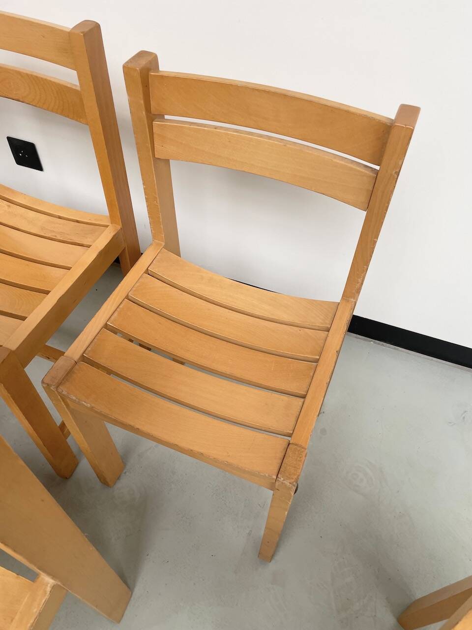 Beech chairs from the 1980s, Sornay.