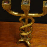 Brutalist bronze chandelier