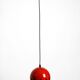 Mid Century red and black small enameled pendant lamp with original canopy