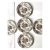 Dessert Plates Vintage Style English, Ironstone Tableware C.P. Model "Lovers"