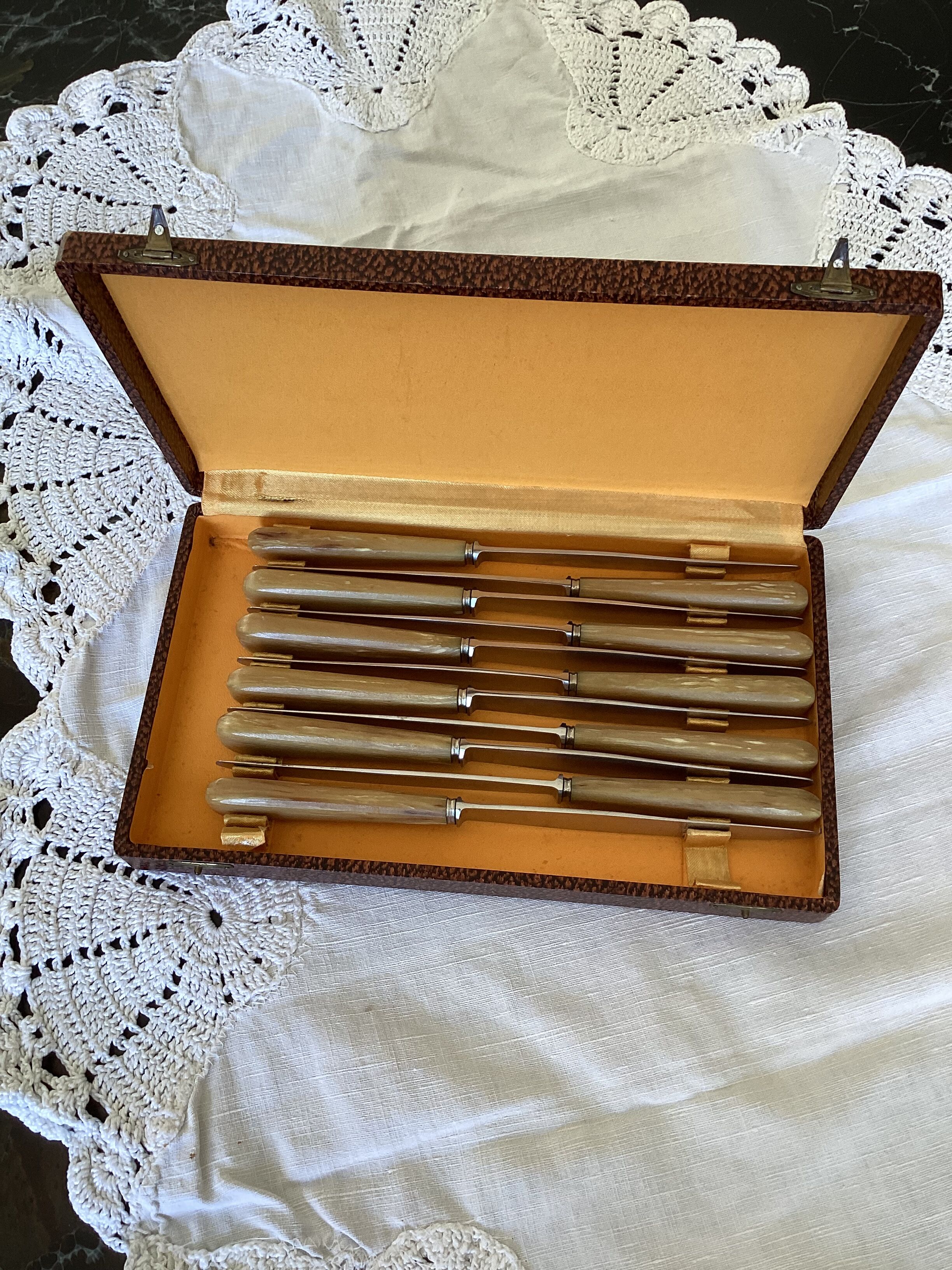 Set of 11 Apollonox table knives in a box