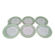 Lot de 6 assiettes creuses L'Amandinoise marli vert d'eau et frise dorée