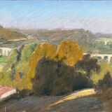 Paintings set of 3 drawings by Ed. Pannetier (1884-1965) Provence Côte d'Azur