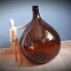 Demijohn 10L round dark brown blown glass