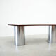 Italian walnut and chrome desk