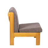 Pair of armchairs in beech and fabric, 1960s