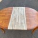 Louis XV oval extendable round table in solid wood and marquetry 160cm
