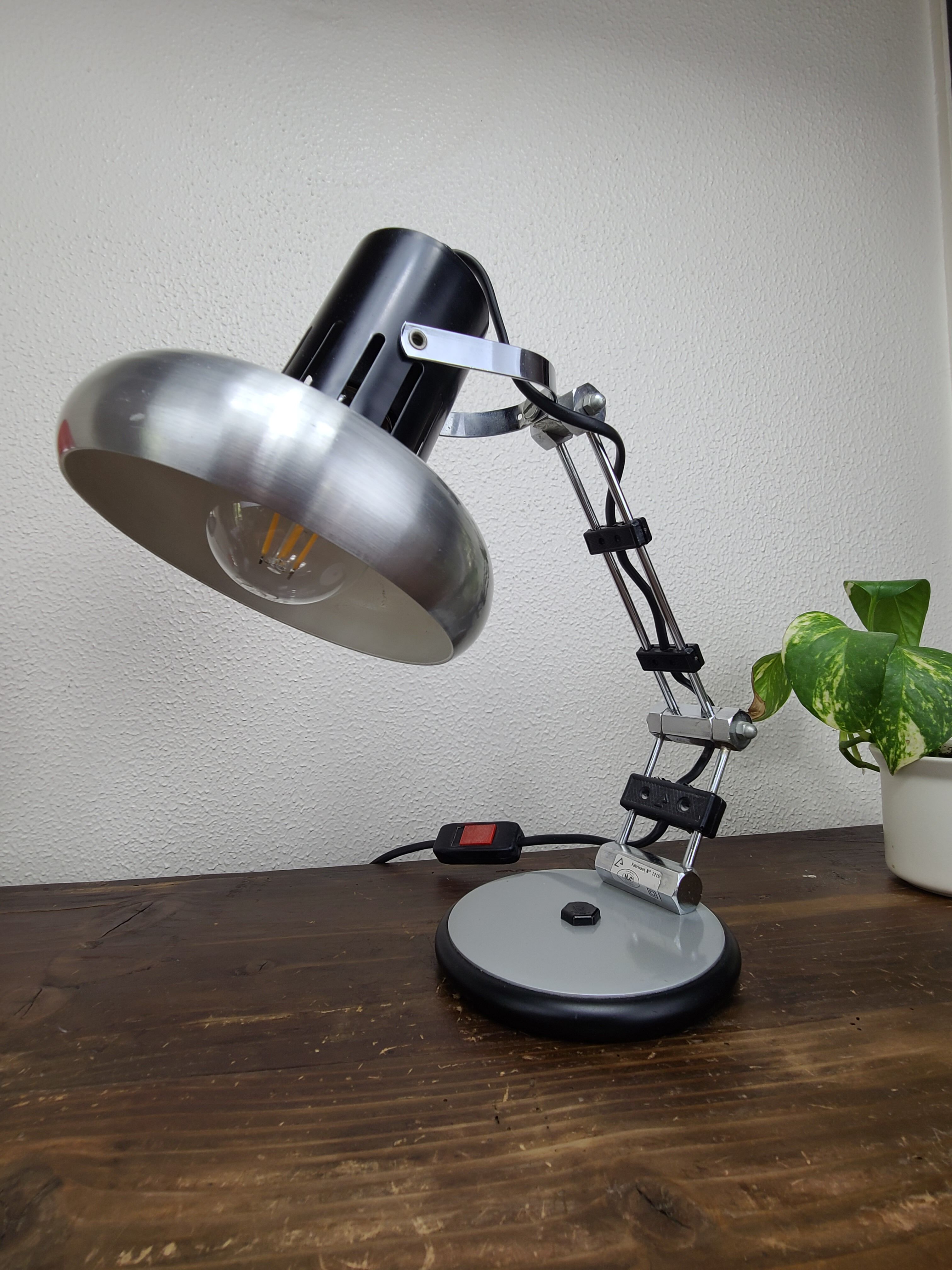 Lampe aluminor articulée, atelier, vintage