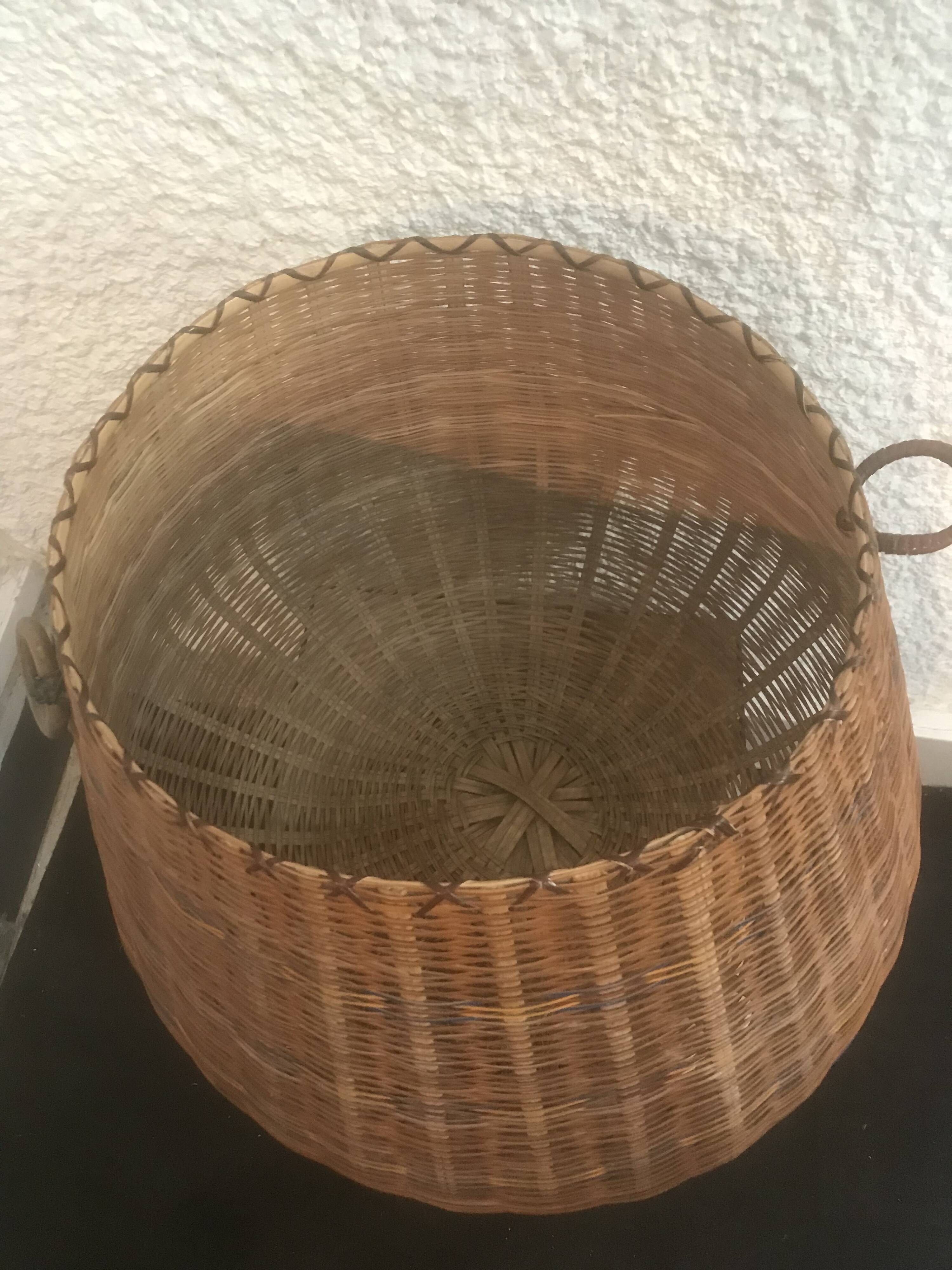 Large vintage wicker basket