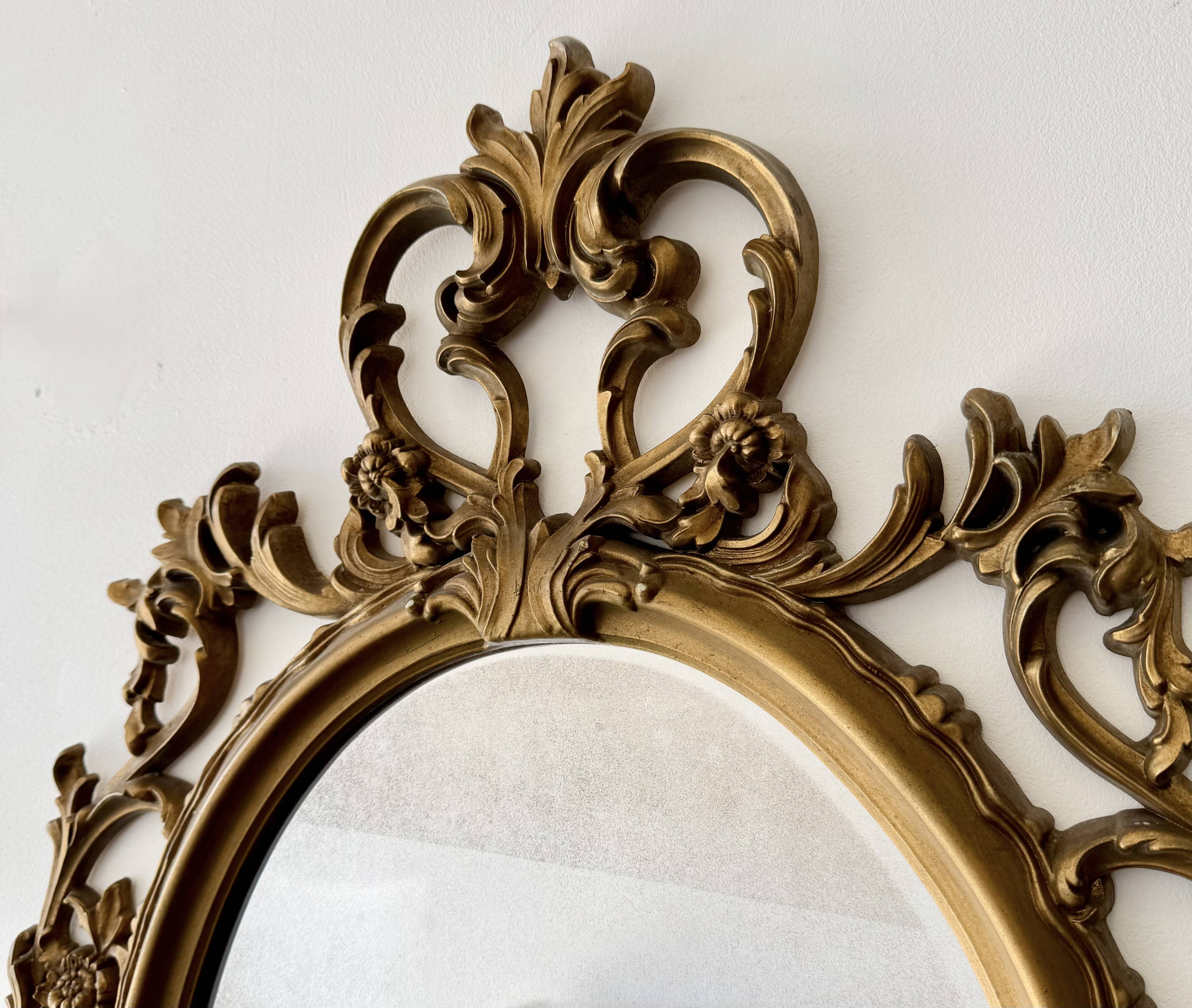 Baroque Style Oval Gold Mirror by Roberta Wood