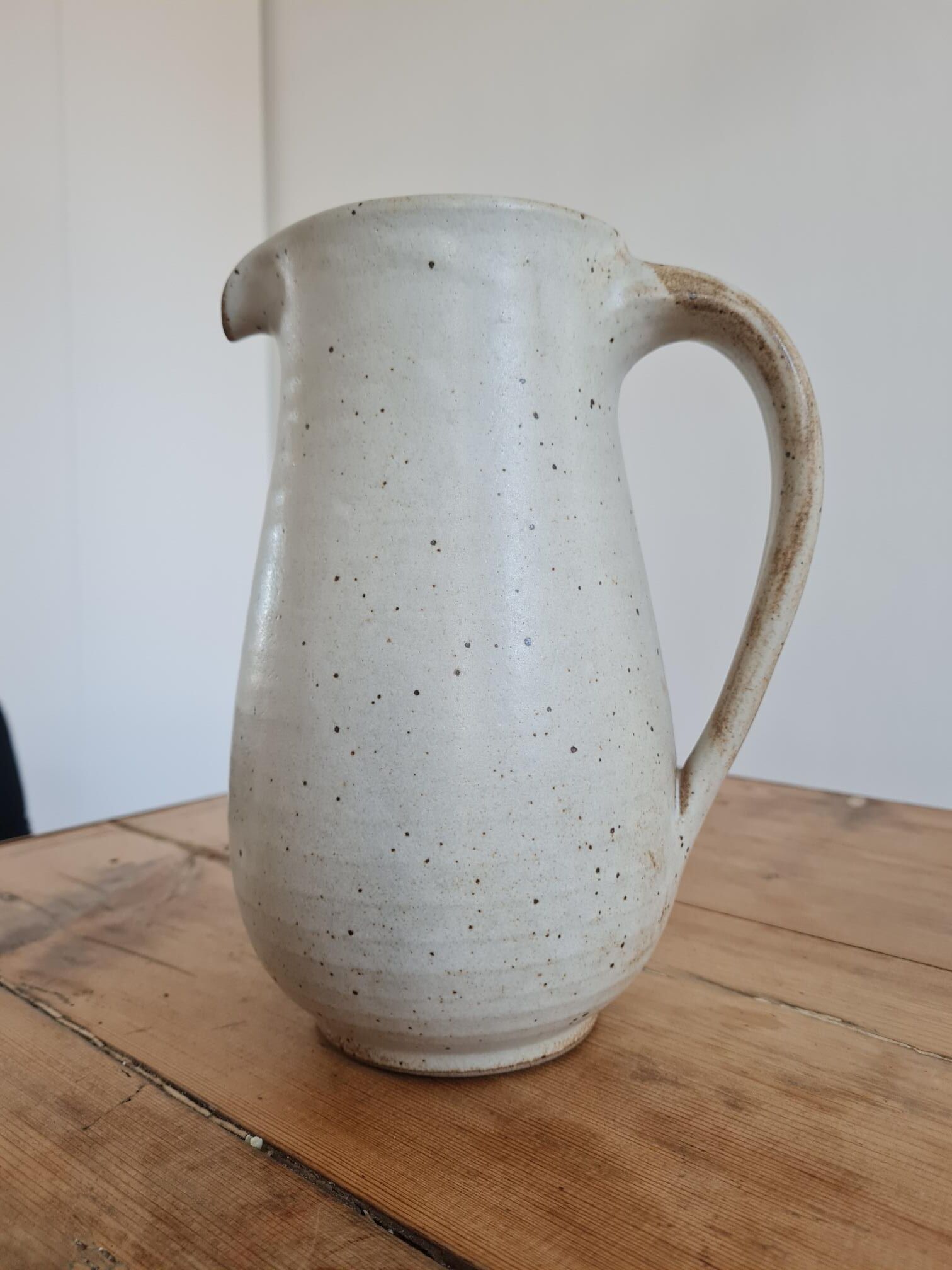 Glazed stoneware pitcher