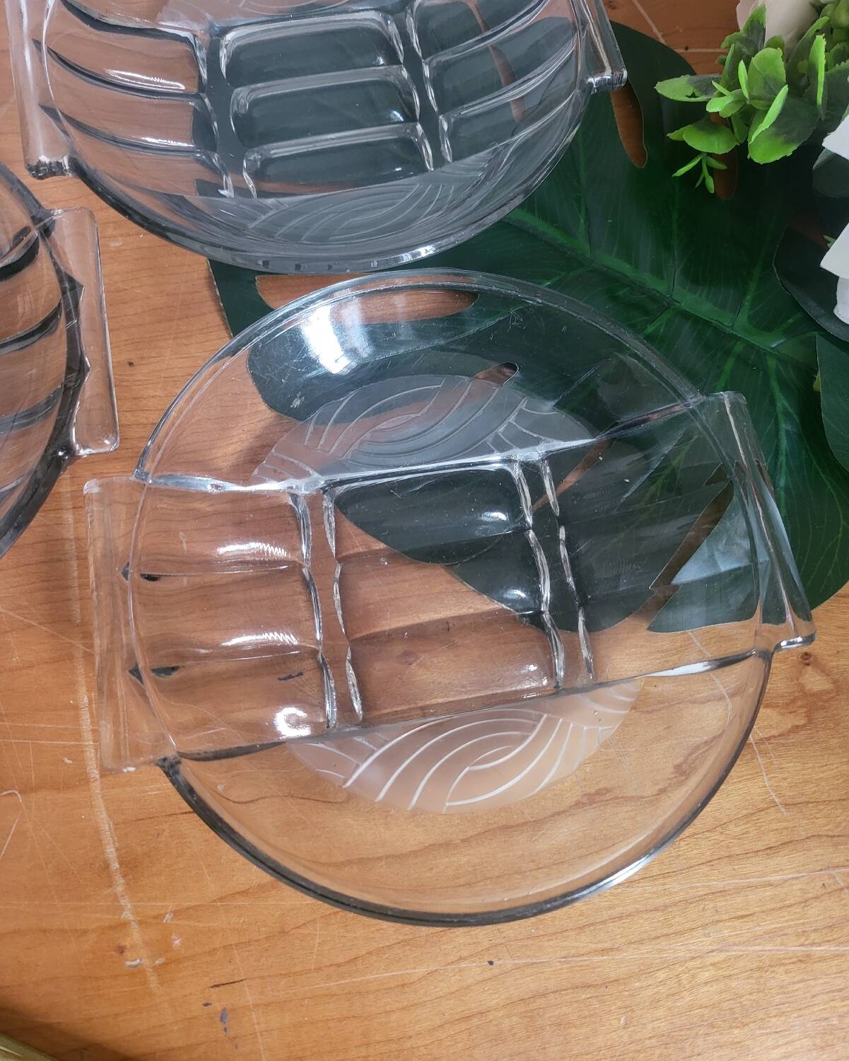 3 Coupelles en verre art déco