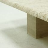 Mid Century Italian Modern Travertine Coffee Table 1970s
