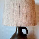 1950s pottery jug lamp and linen-style fabric lampshade