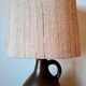 1950s pottery jug lamp and linen-style fabric lampshade