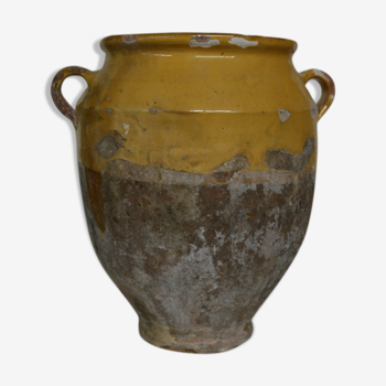 Pot confit terracotta varnished yellow model 2