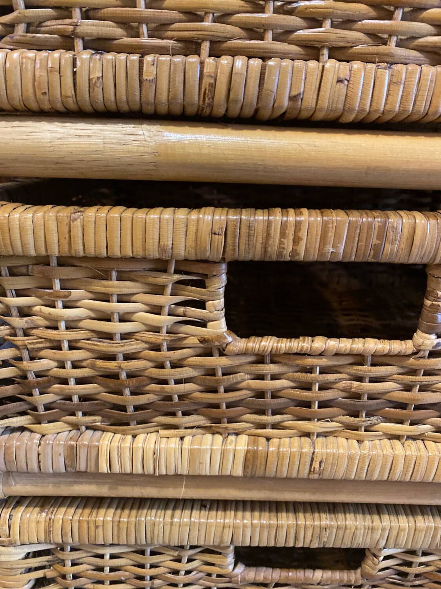 Storage furniture, rattan chest of drawers