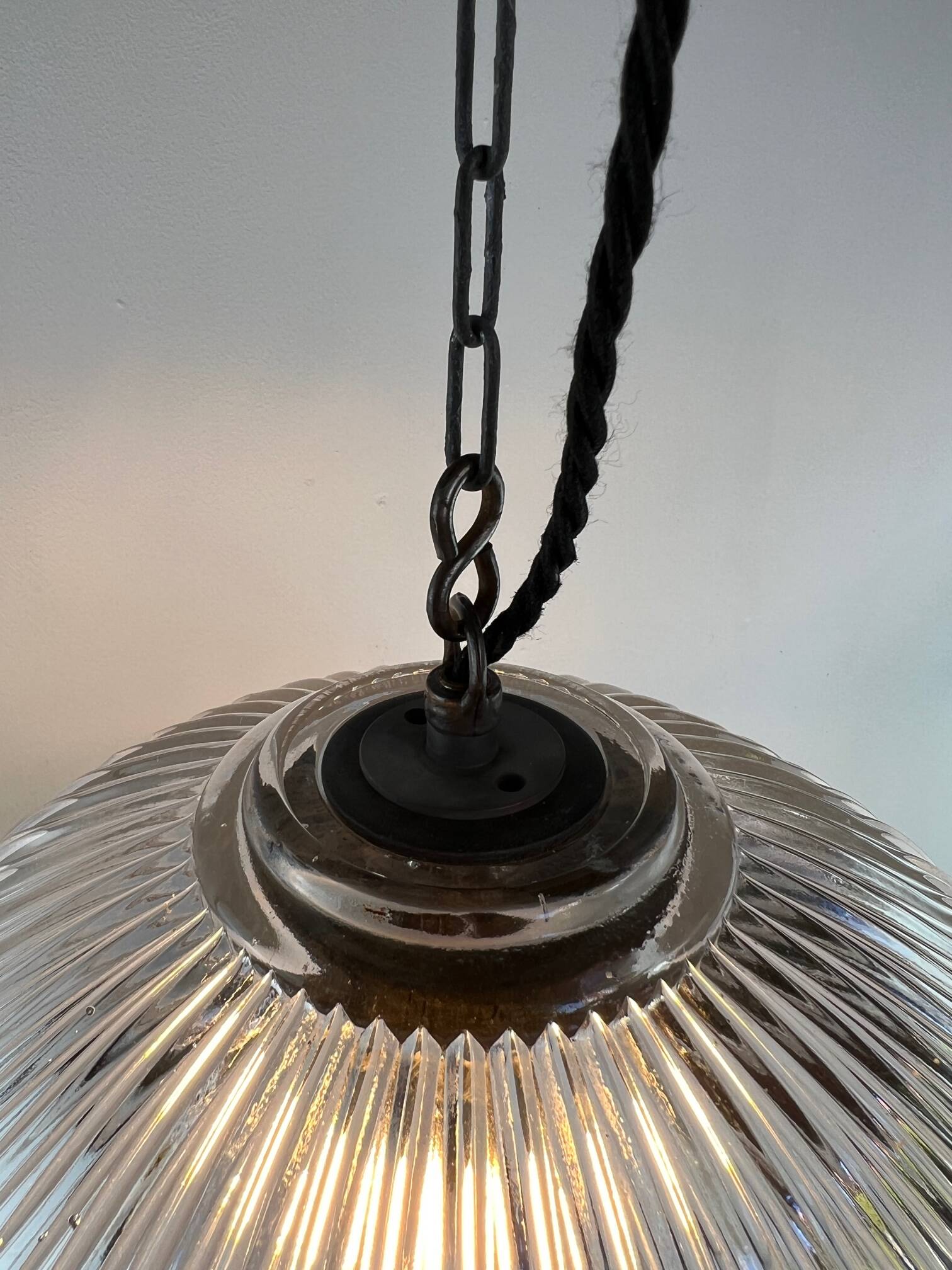 HOLOPHANE LARGE DIAMETER PRISM PENDANT 1930 Ø 38 CM