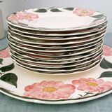 Set of 12 dessert plates + 1 cake plate Villeroy & Boch “Wild Rose”