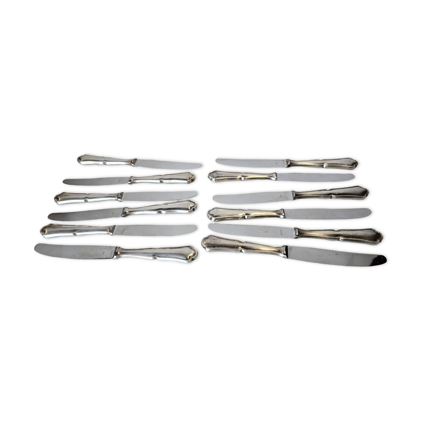 12 silver-plated knives mid-15th century